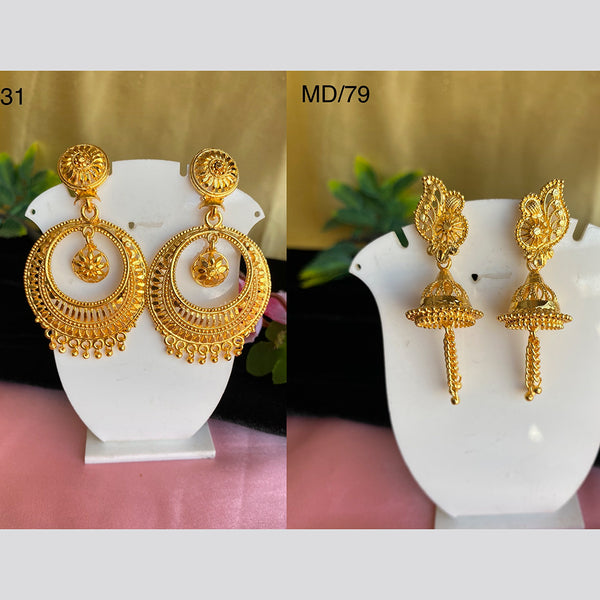 Buy Gold Plated Earringsjhumki jhumkaindian Bollywood Fashion nepali Bridal  Jewelry Online in India - Etsy